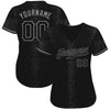 Custom Black Snakeskin Black-Gray Authentic Baseball Jersey