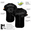 Custom Black Snakeskin Black-Gray Authentic Baseball Jersey