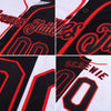 Custom White-Black Red Authentic Split Fashion Baseball Jersey