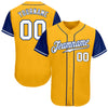 Custom Gold White-Royal Authentic Two Tone Baseball Jersey