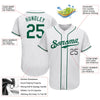 Custom White Kelly Green-Light Gray Authentic Baseball Jersey