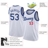 Custom NBA White Royal-Red Round Neck Rib-Knit Basketball Jersey