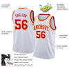 Custom NBA White Red-Gold Round Neck Rib-Knit Basketball Jersey