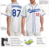 Custom White Royal-Red Authentic Baseball Jersey